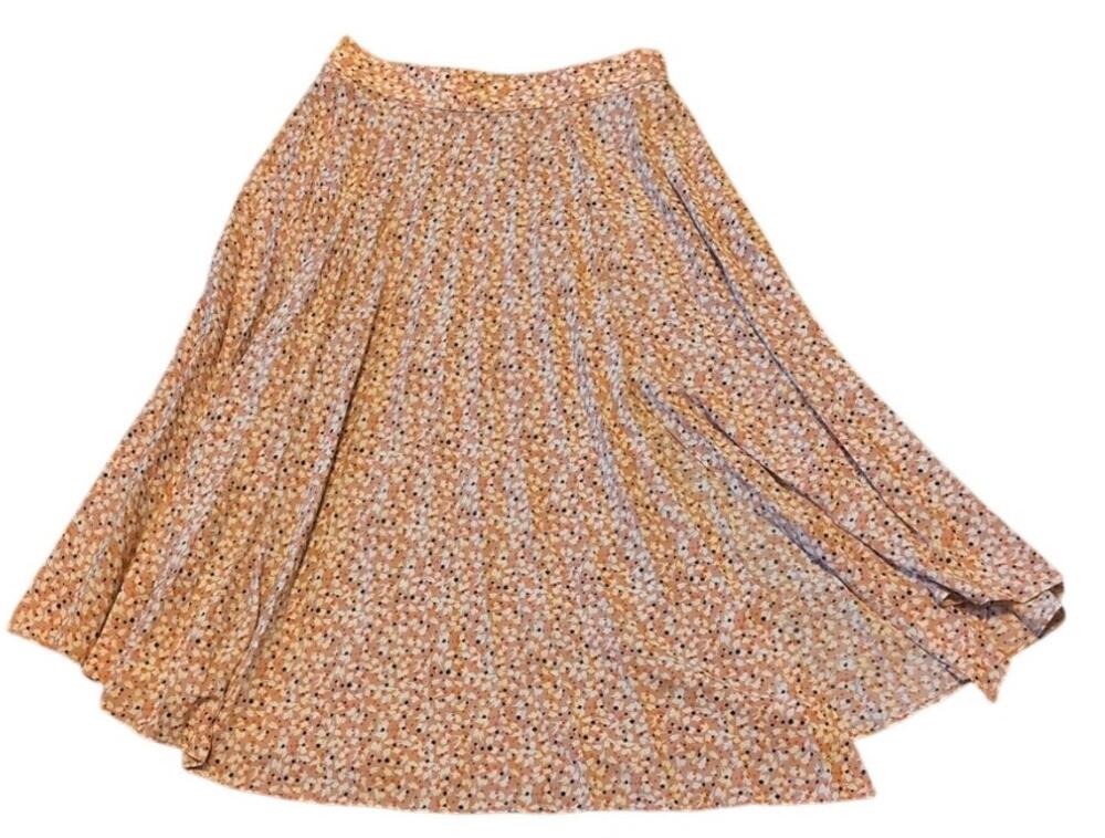 Lush Floral Skirt Size Small Tan & White Mini Skirt EUC